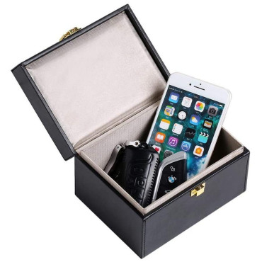 Box Låsning Radio Waves Faraday Box för nycklar Telefon Black Card