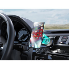 Magnetic käepide telefonikorraldaja jaoks pöörleva auto Grille 360 must