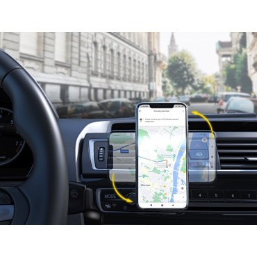 Magnetic handle on the phone for a rotary car grille 360 black