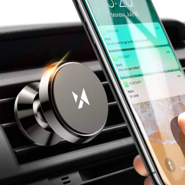 Alça magnética no telefone para uma grade de carro preta