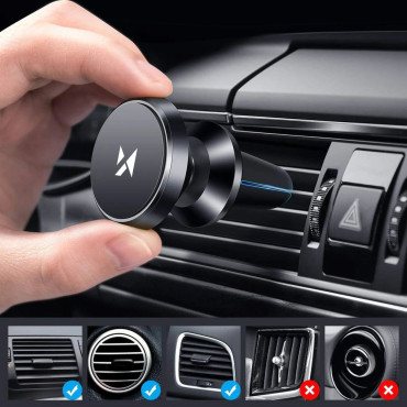 Alça magnética no telefone para uma grade de carro preta