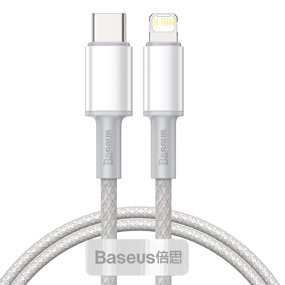 Cable para carga rápida iPhone USB-C - Lightning Power Entrega 20W 1M Blanco
