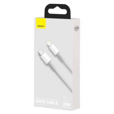 Cable para carga rápida iPhone USB-C - Lightning Power Entrega 20W 1M Blanco