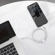 Kabelis ātrai ielādēšanai IPHONE USB-C - Zibens elektroenerģijas padeve 20W 1m balts