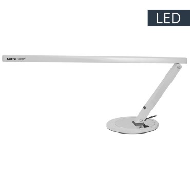 ACTIVESHOP schlanke LED Schreibtischlampe aus Aluminium Metallic Silber für Maniküre — Seitenansicht