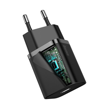 Ātrais iekrāvējs iPhone Suki SI 1C 20W Jaudas piegāde + USB-C Cable - Lightning 1m Black