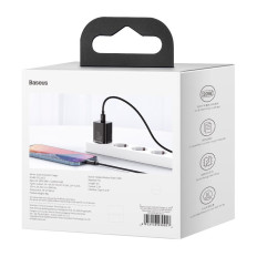 Pikakuormaaja iPhone SUKI SI 1C 20W Virtalähde + USB-C-kaapeli - salama 1m musta