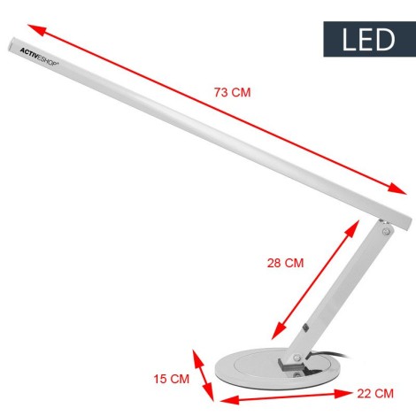 ACTIVESHOP Slim LED aluminijska stolna lampa metalik srebrna za manikuru