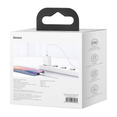 Cargador rápido para iPhone Suki SI 1C 20W ENTREGA DE ALIMENTACIÓN + Cable USB-C - Lightning 1m Blanco
