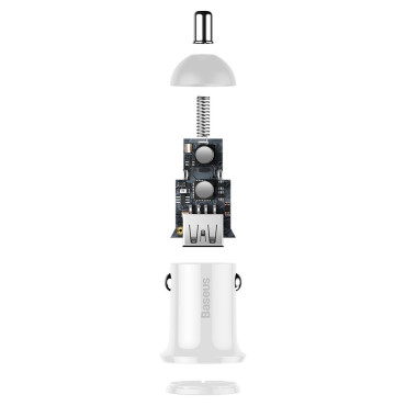 Bil laddare för korn pro 2x USB cigarett lättare 4.8a vit