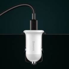 Bil laddare för korn pro 2x USB cigarett lättare 4.8a vit
