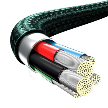 Rapid 3in1 USB-C kabelis - USB-C / Žaibas / Mikro USB 20 W 1,5 m Green