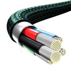 Rapid 3in1 USB-C kabelis - USB-C / Žaibas / Mikro USB 20 W 1,5 m Green