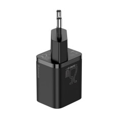 Carregador de rede rápido Suki Si QC PD 25W 3A + USB-C 1M Cable Preto