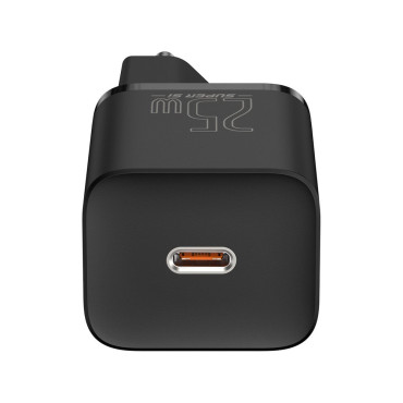 Rychlá síťová nabíječka SUKI SI QC PD 25W 3A + USB-C 1M kabel černá