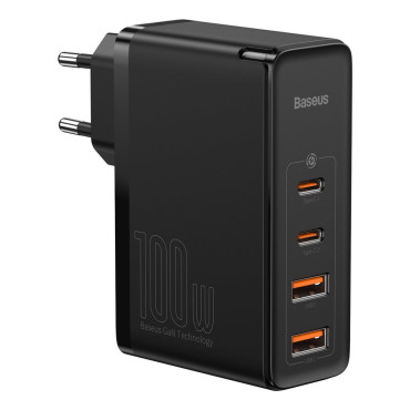 Snabb Gan2 Pro USB USB-C QC PD 100W Svart nätverksladdare