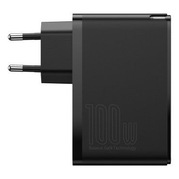 Snabb Gan2 Pro USB USB-C QC PD 100W Svart nätverksladdare