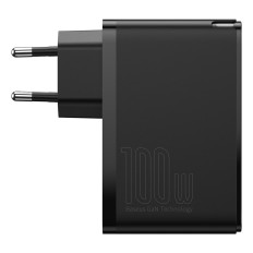 Rýchle GAN2 PRO USB USB-C QC PD 100W Čierna sieťová nabíjačka