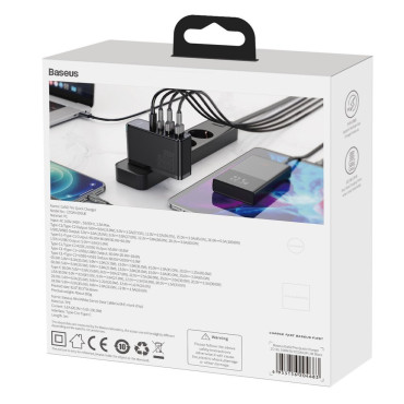 Snabb Gan2 Pro USB USB-C QC PD 100W Svart nätverksladdare