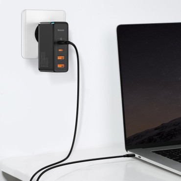 Snabb Gan2 Pro USB USB-C QC PD 100W Svart nätverksladdare