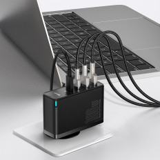Snabb Gan2 Pro USB USB-C QC PD 100W Svart nätverksladdare