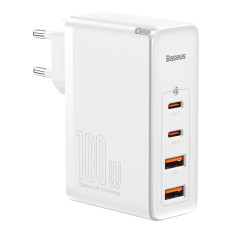 Ātrais tīkla lādētājs GAN2 PRO USB USB-C QC PD 100W balts