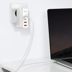 Greitas tinklo įkroviklis GAN2 PRO USB USB-C QC PD 100W WHITE