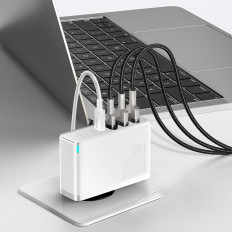 Greitas tinklo įkroviklis GAN2 PRO USB USB-C QC PD 100W WHITE