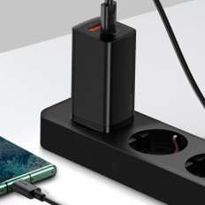 Ātrais tīkla lādētājs GAN2 PRO USB USB-C QC PD 65W melns