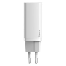 Carregador de rede rápido Gan2 Pro USB USB-C QC PD 65W Branco