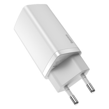 Carregador de rede rápido Gan2 Pro USB USB-C QC PD 65W Branco