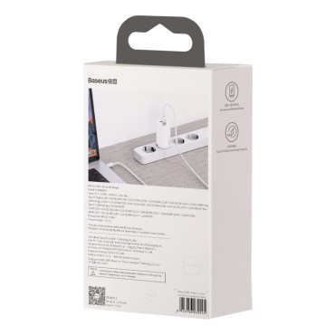 Carregador de rede rápido Gan2 Pro USB USB-C QC PD 65W Branco