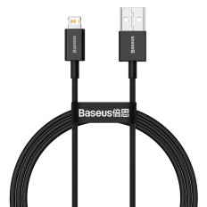 Superior kabeļu kabelis iPhone USB - Zibens 2.4a 1m melns