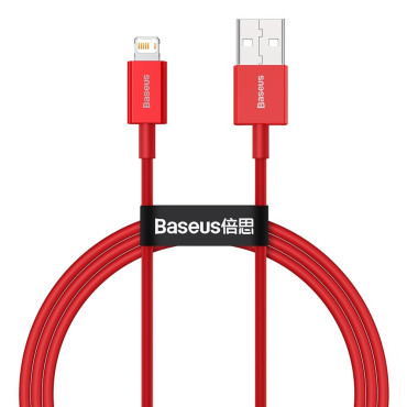 Överlägsen kabeldrag för iPhone USB - Lightning 2.4a 1m röd