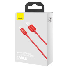 Superior kabeļu vads iPhone USB - Lightning 2.4A 1m sarkans