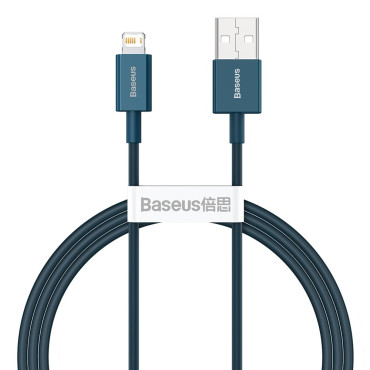 Superior kabeļu kabelis iPhone USB - Zibens 2.4a 1m zils