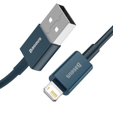Superior kabeļu kabelis iPhone USB - Zibens 2.4a 1m zils