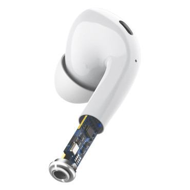 Brezžične slušalke W3 Bluetooth 5.0 TWS sledi vodotesni IP55 bela