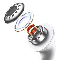 Fones de ouvido sem fio W3 Bluetooth 5.0 TWS seguido ip55 impermeável branco