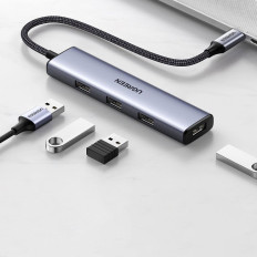 Distributör Hub-C Hub-C för 4x USB 3.2 Silver