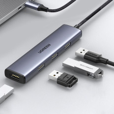 Distributör Hub-C Hub-C för 4x USB 3.2 Silver