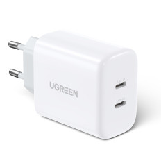 Φορτιστής δικτύου για 2x USB-C 40W Παράδοση ισχύος λευκό