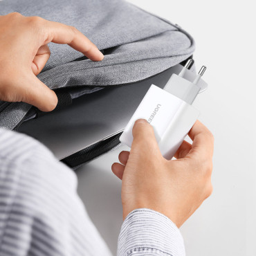 Mrežni punjač za 2x USB-C 40W isporuka napajanja bijela