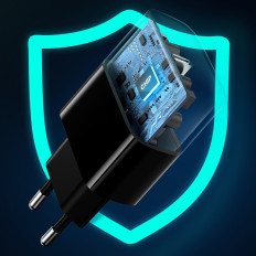 Nätverksladdare för USB-C0W Power levererar svart