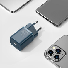 Super Si 1c Fast USB-C 20W Power Consegna di alimentazione Caricabatterie blu