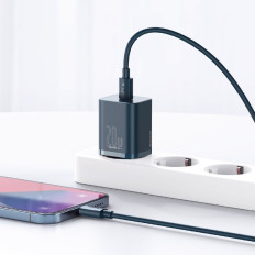 Super Si 1c Fast USB-C 20W Jaudas piegāde Blue lādētājs