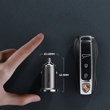 Hitri Car Charger USB-C USB 45W 5A PD QC 3.0 AFC SCP Grey