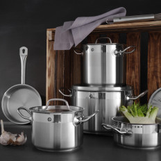 Pot haut Profi Line avec couvercle fond Sandwich 50 l Ø 400 x 400 h - Hendi 832806