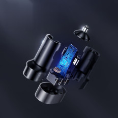 Rýchle auto nabíjačka 5x USB 6,2A s čiernym predĺžením