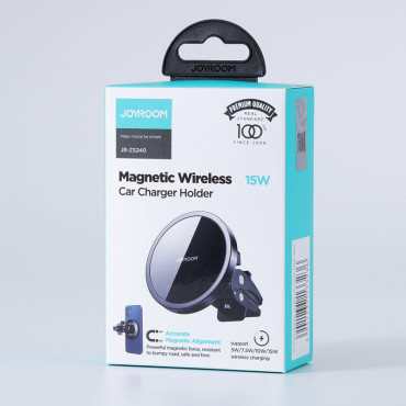 Bilmagnethållare Induktiv laddare Qi 15W Magsafe för iPhone Black